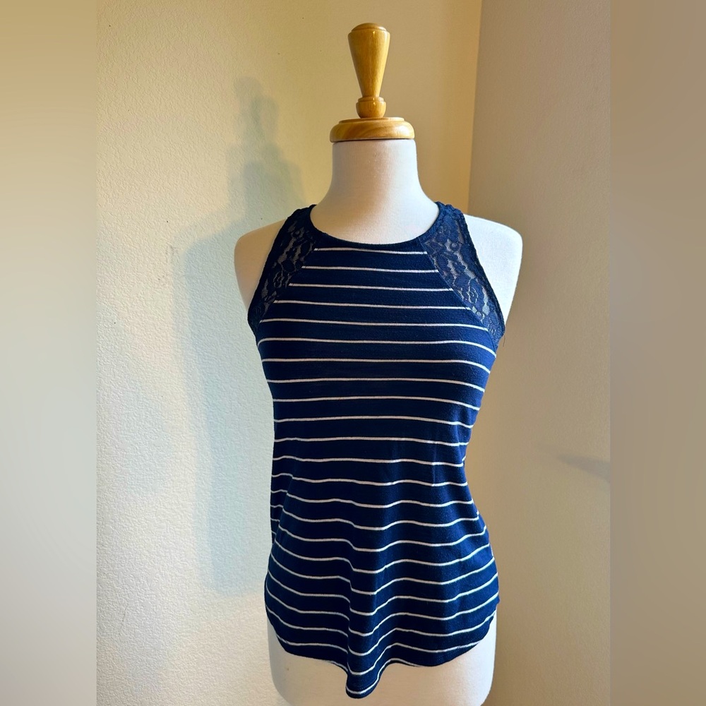 So Laceback racerback tank top with open back.